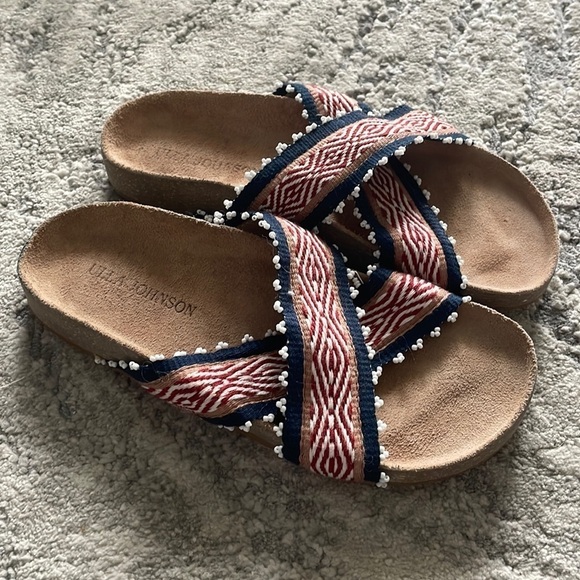Ulla Johnson Red and Blue Sandals - Picture 1 of 7